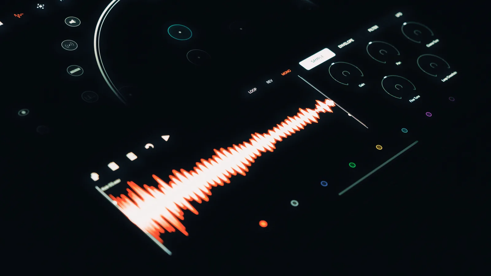 画面に表示された音声波形
